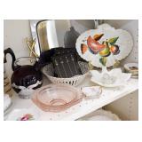 Glass Pitcher, Appetizer Picks, Serving Pieces, China / Dishes, Depression Glass Bowls