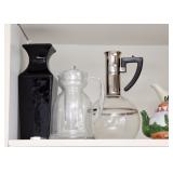 Black Vase, Glass Tea Pot, Vintage Carafe