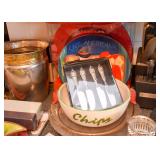 Butter / Cheese Spreaders, Chips Bowl, Decorative Plate, Red Chargers