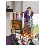 Small Chest, Lady Figurines, Wall Decor, Wooden Stool, Etc.