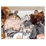 Porcelain Harlequin /Jester Dolls & Doll Chairs