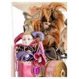 Porcelain Harlequin /Jester Dolls & Doll Chairs