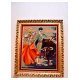 Framed Needlepoint - Spanish Bullfight