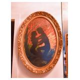 Framed Needlepoint - Silhouette of Lovers