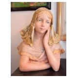 Plaster Bust of Daydreaming Girl