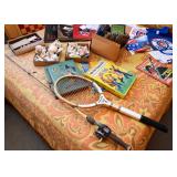 Tennis Racket, Fishing Pole, Seashells, Baseball Mitts, Etc.