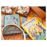 Collecting--Vintage Card Collection Set, Stamp Collection Book