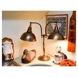Double Arm Desk Lamp, Duck Decoy, Vintage Pottery, Fraternity Paddle & Photo