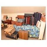 Twin Bed, Vintage & Newer Luggage