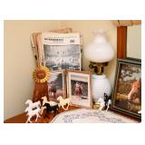 Horse Magazines, Horse Toys/Figures, White Hobnail Milk Glass Hurricane Lamp 