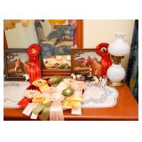 Contest Ribbons, White Hobnail Milk Glass Hurricane Lamp