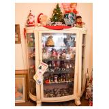 Creamy White Painted Display Cabinet with Glass Shelves