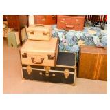 Vintage Luggage, Black Storage Trunk