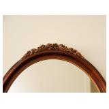 Oval Wall Mirror with Carved Detail