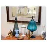Collectibles & Home Decor--Brass, Glass & Ceramics (Decanter, Candy Jar, Vases, Figurines)
