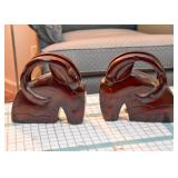 Wood Carved Ram Head Bookends