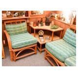 Vintage Bamboo Sectional -- Loveseat & Chairs