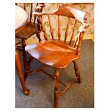 Vintage Round Wood Kitchen / Dining Table with 4 Chairs