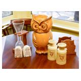 Vintage Kitchen Kitsch!  Owl Cookie Jar, Etc.  