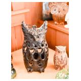 Vintage Cast Iron Owl Lantern