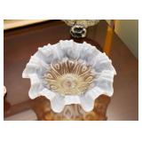 Vintage Glass Ruffle Bowl