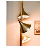 Vintage Brass  3-Way Tension Floor Lamp
