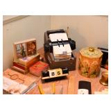 Playing Cards, Rolodex, Vintage Cube Desk Calendar, Asian Tin