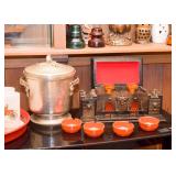 Vintage Barware, Aluminum Ice Bucket, Ashtrays