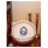 JFK Commemorative Plate, Candlesticks