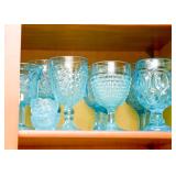 Vintage Blue Glass Stemware