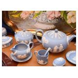 BUY IT NOW! Lot #117, Blue Wedgwood Jasperware (Teapot, Creamer & Sugar, Demitasse w/ Spoon, $65