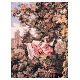 BUY IT NOW! Lot #120, Large Framed Needlepoint of Fancy Lady Swinging, $50