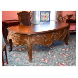BUY IT NOW! Lot #134, Incredibly Ornate Rounded Carved Wood Desk (Quite Large!), $2,000