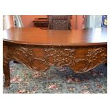 BUY IT NOW! Lot #134, Incredibly Ornate Rounded Carved Wood Desk (Quite Large!), $2,000