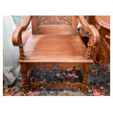 BUY IT NOW! Lot #135, Stunning Ornate Carved Oak Throne Chair, $400