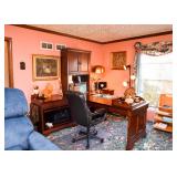 BUY IT NOW! Lot #139, Home Office Suite with Double Sided Desk, Credenzas & Hutch, $300
