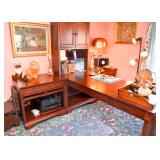 BUY IT NOW! Lot #139, Home Office Suite with Double Sided Desk, Credenzas & Hutch, $300