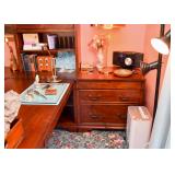 BUY IT NOW! Lot #139, Home Office Suite with Double Sided Desk, Credenzas & Hutch, $300