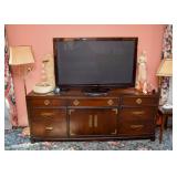 BUY IT NOW! Lot #141, Vintage Mahogany Sideboard / Buffet Cabinet with Brass Accents, $200