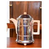Vintage Ever-Hot Insulated Chrome & Ceramic Coffee Pot (England)