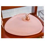 Adorable Pink Ceramic Cheese Serving Platter with Mouse