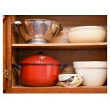 Pots, Mixing & Serving Bowls, Stainless Colander, Etc. 