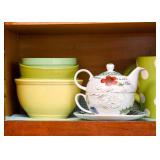 Colorful Bowls, Single Serve Teapot