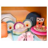 Pastel Desert Bowls, Cupcake Plates, Vintage Egg Beater, Etc.