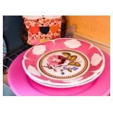 Fine China Rose Plates, Hot Pink Plate