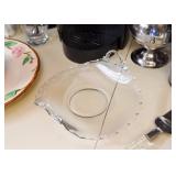 Vintage Glass Basket Serving Bowl