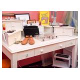 White Painted Desk, Sewing Box, Sewing & Craft Supplies