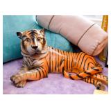 Large Ceramic Lounging Tiger Figure / Statue