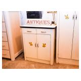 Vintage Metal Kitchen Cabinet with Enamel Top