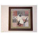 Framed Cat Needlepoint